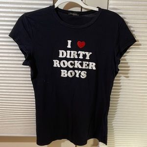 “I Love Dirty Rocker Boys” babydoll tee